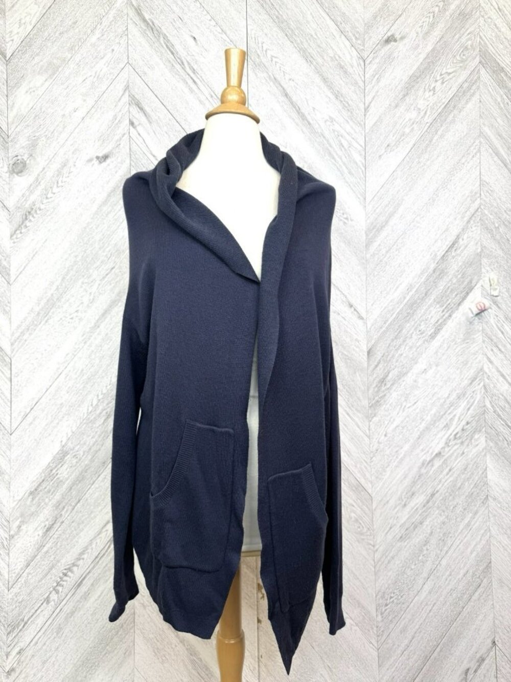 Lululemon Womens Size 8 Cabin Yogi Knit Cardigan Sweater Inkwell Navy Blue